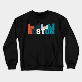 Boston Skyline Retro Cityscape Crewneck Sweatshirt